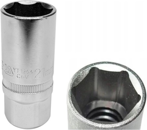 YATO - ZÁSUVKA NA SVIEČKU 1/2'' 6-SIGNÁLOVÝ KĽÚČ 21MM