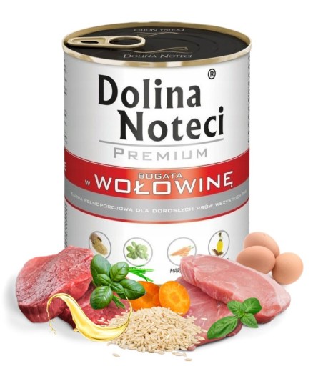 DOLINA NOTECI PREMIUM vlhké krmivo pre psov bohaté na hovädzie mäso 800g konzerva