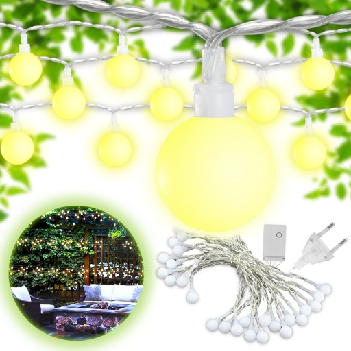 ZÁHRADNÁ STRUNKA SVETLÁ, VODEODOLNÁ, ODOLNÁ, 50 LED, 15m