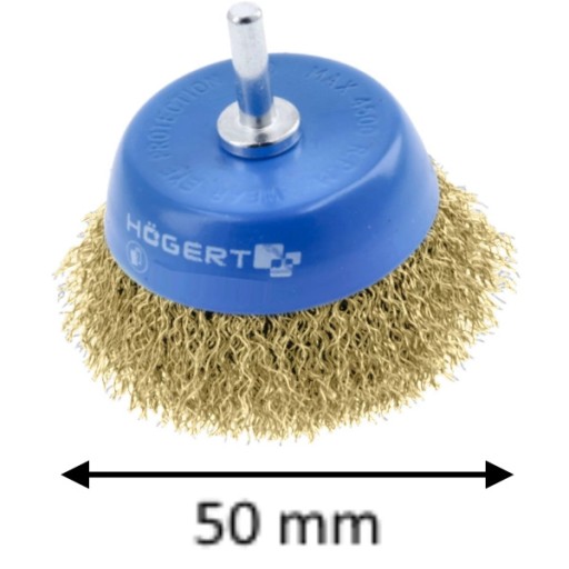 Mosadzná predná kefa s násadou 50 mm Mosadzný drôt 0,3 mm HOEGERT