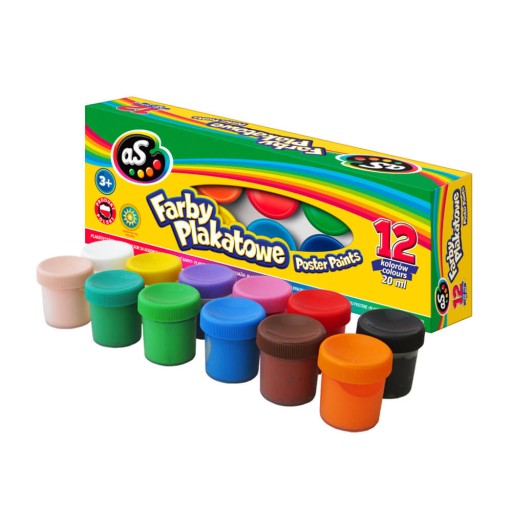 Plagátové farby 12 FARIEB As Astra 12 x 20 ml