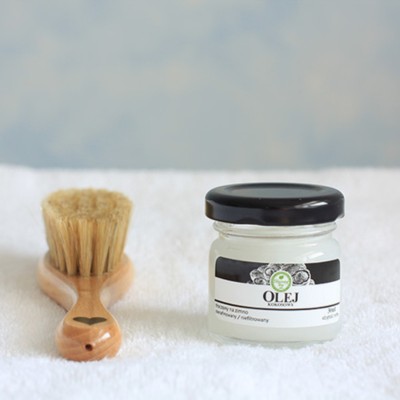 Nerafinovaný kokosový olej lisovaný za studena 30 ml Olejowy Raj