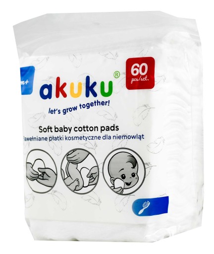 AKUKU BAVLNENÉ KOZMETICKÉ VLOŽKY VEĽKÉ VÝMENNÉ 60