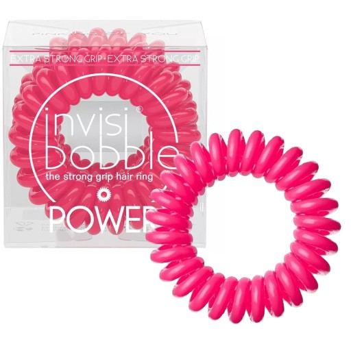 INVISIBOBBLE POWER Silné ružové gumičky do vlasov 3 ks