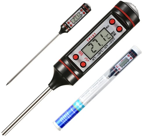 LCD KUCHYNSKÝ TEPLOMER NA VÝROBU MÄSA, VÍNA, VOSKU, SVIEČOK 300°C
