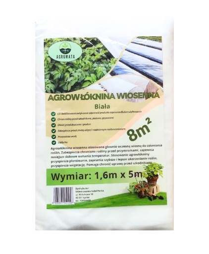 Biela Agrotextília Jarná záhradnícka 1,6m x 5m Silná 8m2 Chráni rastliny