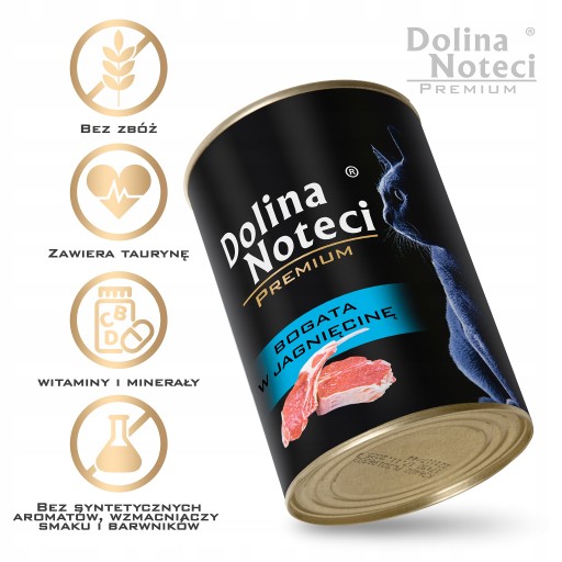 Dolina Noteci Premium Jahňacie vlhké krmivo pre mačky 400g