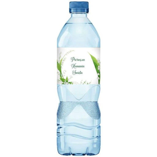 ŠTÍTKY na fľašu vody SVÄTÉ PRIJÍMANIE samolepky konvalinky vlastné meno x3