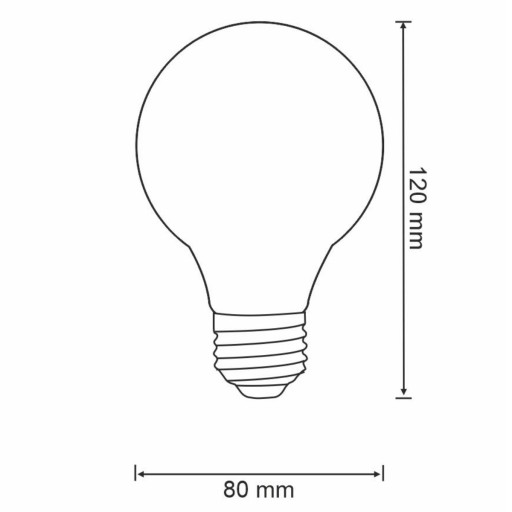 FILAMENT LED G80 E27 žiarovka 4W 30W POLUX 2000K