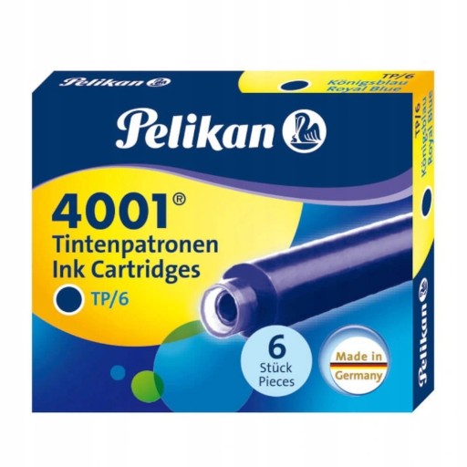 KRÁTKE MODRÉ ATRAMENTOVÉ KAZETY 6KS PELIKAN
