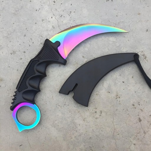 KARAMBIT FADE KNIFE RAINBOW SCASE CLAW CS:GO SURVIVAL TACTICAL OSTRÉ POUZDRO