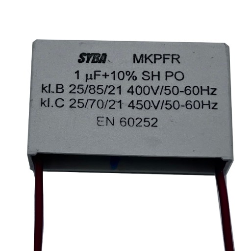 TC obdĺžnikový štartovací kondenzátor 1uF 450V 1uF/450 SYBA