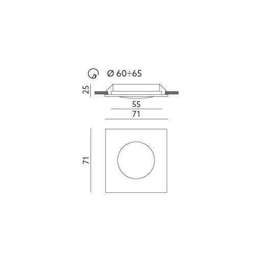 Zápustné LED svietidlo SINGLE SQUARE WHITE