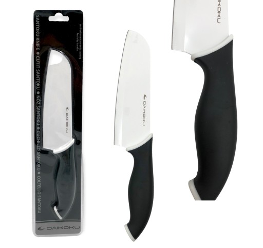 SANTOKU Nôž S KERAMICKÝM POVLAKOM, BIELY A ČIERNY