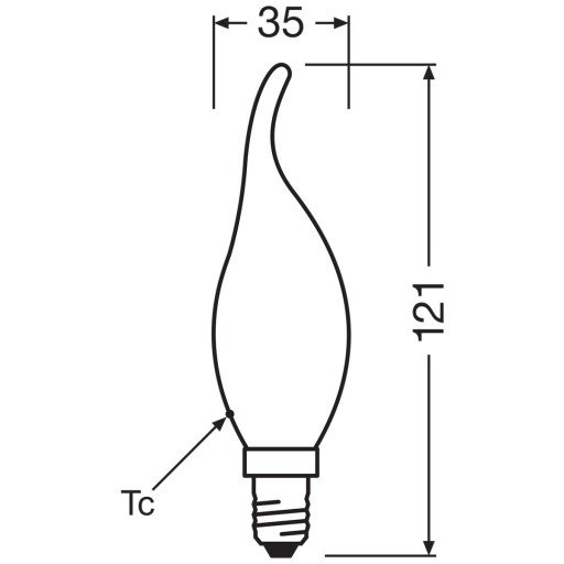 LED žiarovka FLAME E14 4W 40W 2700K Filament OSRAM