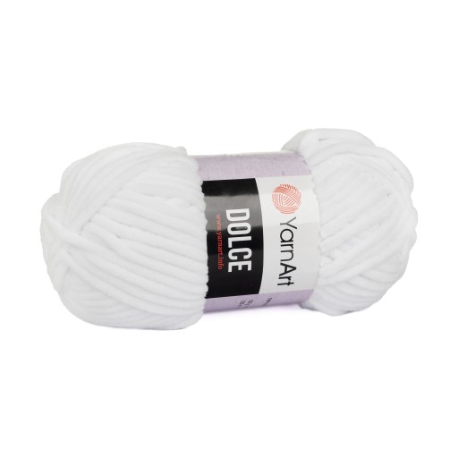 100g YarnArt Dolce biela polyesterová priadza 741