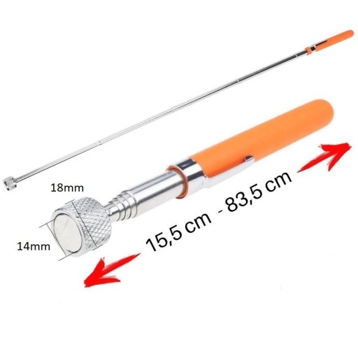 MAGNET TELESKOPICKÝ MAGNETICKÝ UCHOVÁVAČ SILNÝ DLHÝ NASTAVITEĽNÝ XXL S Klipom