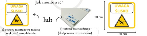 Informačná tabuľa Pozor Slippery | 30 x 30 cm | samolepiace