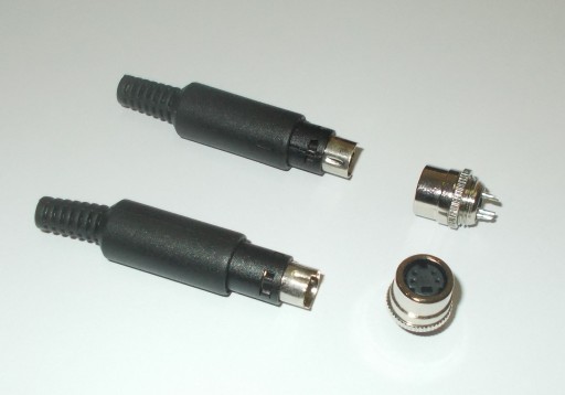 SVHS mini Din 4kolíková KONEKTOROVÁ ZÁSTRČKA + ZÁSUVKA 2 sady