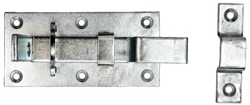 Závora dverí, západka visiaceho zámku, ZAOHNUTÁ 100 mm