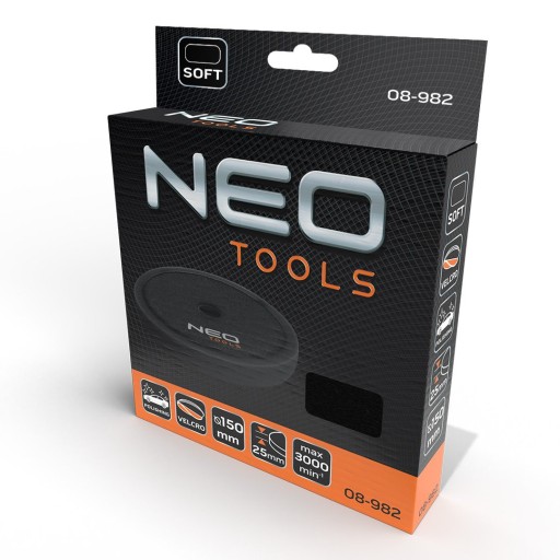 NEO TOOLS LEŠTIACA PODLOŽKA 150 X 150 MM X 25 MM MÄKKÁ HUBKA ČIERNA 08-982