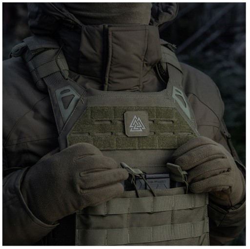 VELCRO NÁŠIVA LASEROVÝ REZANÝ SYMBOL VALKNUT M-TAC ČIERNO-ZELENÁ