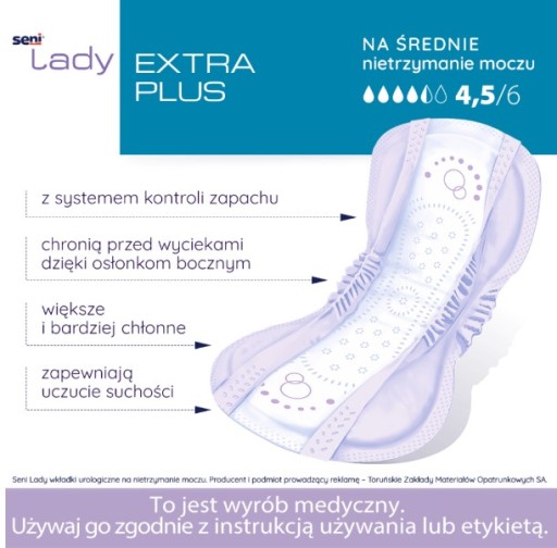 Seni Lady Extra Plus na inkontinenciu moču 1 ks