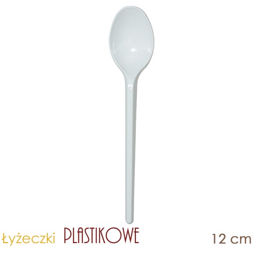 Malá opakovane použiteľná biela plastová lyžička, OPÄTOVNE POUŽITEĽNÁ, 100 ks.