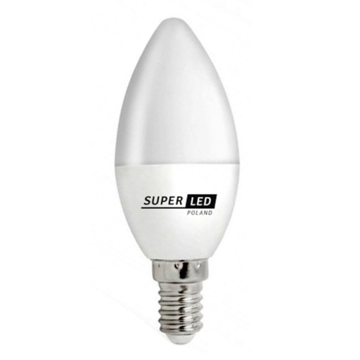 E14 C37 LED žiarovka 10W SMD 1050lm CCD studená biela sviečka