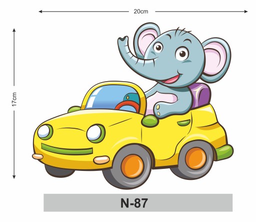 Detská samolepka na stenu auto 20x17cm