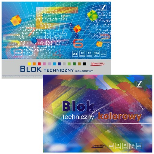 FAREBNÝ TECHNICKÝ BLOK S FAREBNICOU VINCENT LINE A4 12k 210g/m