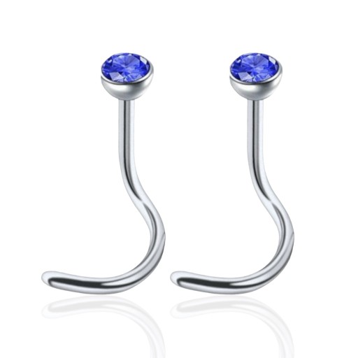 Náušnica na piercing do nosa Pygmy zirkónia 316L oceľ Nostril 0,8/7/2