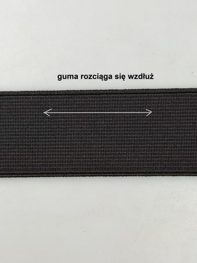 Gumička do topánok na rozšírenie čižiem, 3 cm, čierna, 1 meter
