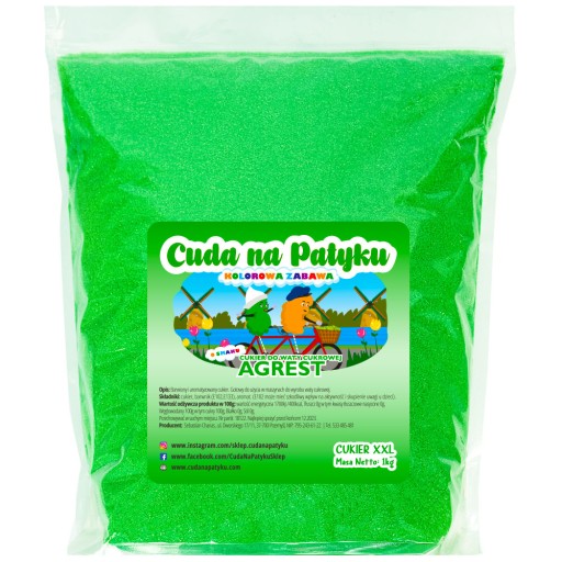 Farebný cukor do stroja na cukrovú vatu, ochutený egreš 1 kg