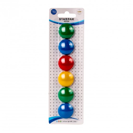 CONVEX MAGNETS 29mm mix COLORS sada 6 magnetov STARPAK CHLADNIČKA