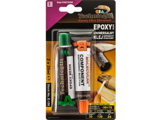 SILNÉ EPOXIDOVÉ INŠTALAČNÉ LEPIDLO OPRAVA NA KOVOVÝ DREVENÝ PORCELÁN 2x20ml