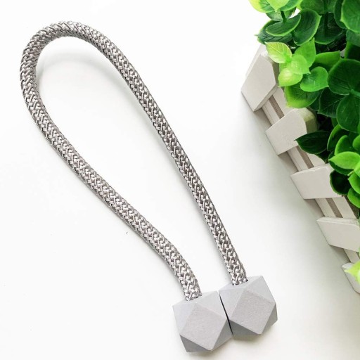 Spona sivá strieborná Lanové zapínanie na závesy s magnetom 1 ks.