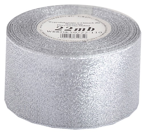 Stuha lesklá trblietavá 50mm/22mb, ZLATÁ/STRIEBORNÁ na výber