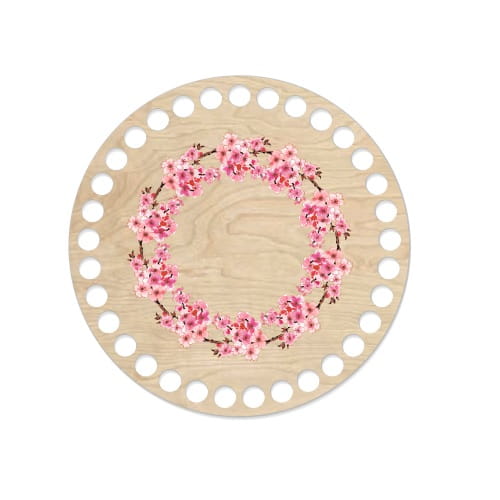 BSZ428-UV Základňa košíka - potlač, 15 cm kruh - kvet