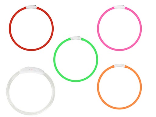 LED obojok pre psov a mačky, nastaviteľný cez USB