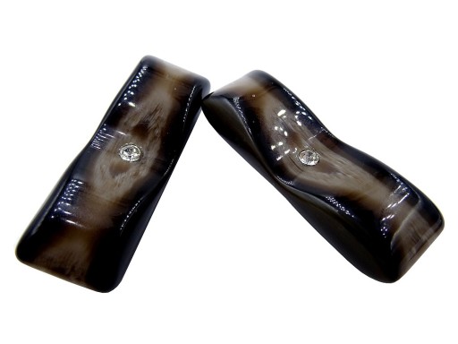 45-15mm Ozdobné gombíky 1 kus, farba HNEDÁ MELANGE so zirkónom K127 15062