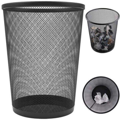 KOVOVÝ KOŠ KANCELÁRSKY PAPIER ČIERNA SIEŤKA CLASSIC 11l