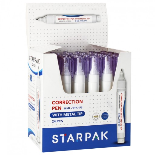 Korektorové pero 8 ml, kovový hrot, Starpak