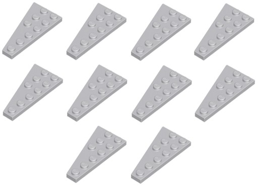 LEGO Bevel Plate Wing 3x6 Pravé svetlo Modrošedé 10 ks 4282786 54383