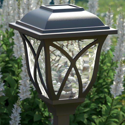 SOLÁRNA LAMPA LED ZÁHRADNÁ LAMPIÓNA, solárna, 45 cm, krištáľová dekorácia