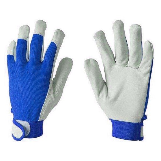 MONTÁŽ PRACOVNÝCH RUKAVICE KOŽA VELCRO 10 KOZIA KOŽA
