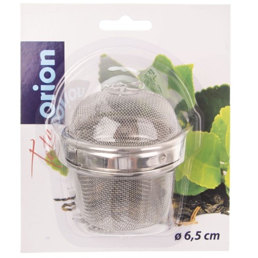 SITKO NA NÁPOJ 6,5 cm OCEĽOVÝ NÁDRŽNÍK NA ČAJ BYLINKY S HÁKOM