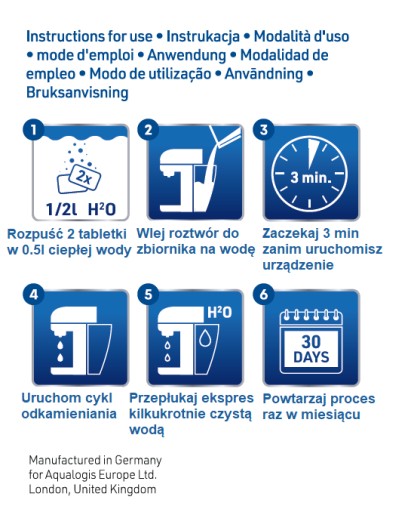 AQUALOGIS ODVÁPŇOVACIE TABLETY PRE KAPSULOVÉ KÁVY