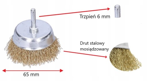 DRÔTKA ČISTIACA KEFA NA VŔTAČKU 65mm