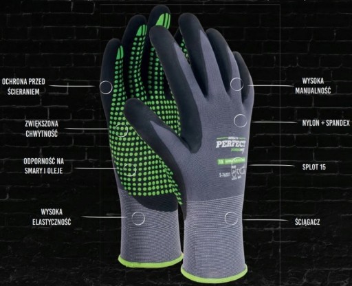 STALCO Nitrile Flex Dots spandexové rukavice veľkosť 7/S